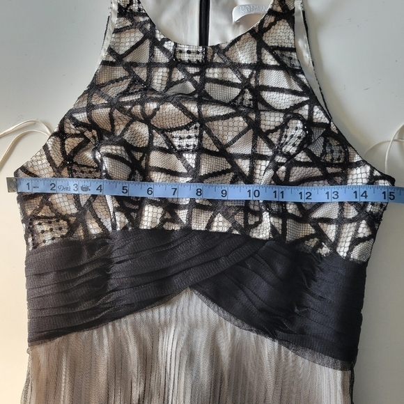 Bradley Mischka Tulle Beaded Dress Gown Black Size 2 - Picture 7 of 14